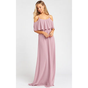 Show Me Your Mumu XL Caitlyn Ruffle Maxi Sleeveless Chiffon Dress Antique Rose